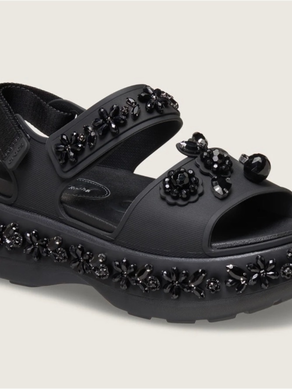 Simone Rocha Black Jeweled Platform Sandal